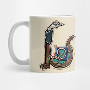 Letter U Manicule W 14C Maastricht Psalter parody Mug